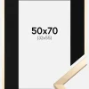 Ramme Trendy Guld 50x70 cm - Passepartout Sort 33x56 cm