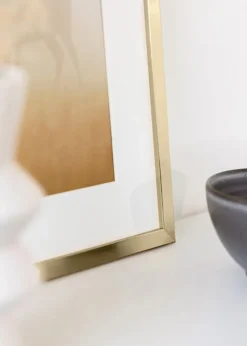 Ramme Trendy Guld 13x18 cm - Passepartout Hvid 3,5x5 inches