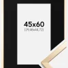 Ramme Trendy Guld 45x60 cm - Passepartout Sort 12x18 inches