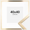 Ramme Trendy Guld 40x40 cm - Passepartout Hvid 25x25 cm