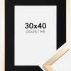 Ramme Trendy Guld 30x40 cm - Passepartout Sort 21x29,7 cm (A4)