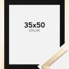 Ramme Trendy Guld 35x50 cm - Passepartout Sort 30x35 cm