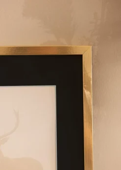 Ramme Trendy Guld 35x50 cm - Passepartout Sort 30x35 cm
