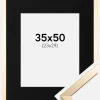Ramme Trendy Guld 35x50 cm - Passepartout Sort 11x17 inches
