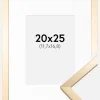 Ramme Trendy Guld 20x25 cm - Passepartout Hvid 5x7 inches