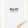 Ramme Trendy Guld 50x70 cm - Passepartout Hvid 42x59,4 cm (A2)