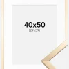 Ramme Trendy Guld 40x50 cm - Passepartout Hvid 30x40 cm