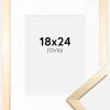 Ramme Trendy Guld 18x24 cm - Passepartout Hvid 13x17 cm
