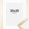 Ramme Trendy Guld 20x25 cm - Passepartout Hvid 15x20 cm