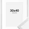 Ramme Trendy Hvid 30x40 cm - Passepartout Hvid 21x30 cm