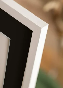 Ramme Trendy Hvid 15x20 cm - Passepartout Sort 11x15 cm