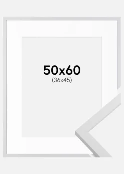Ramme Trendy Hvid 50x60 cm - Passepartout Hvid 37x46 cm