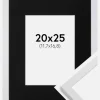 Ramme Trendy Hvid 20x25 cm - Passepartout Sort 5x7 inches