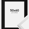 Ramme Trendy Hvid 50x60 cm - Passepartout Sort 15x20 inches