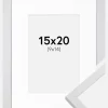 Ramme Trendy Hvid 15x20 cm - Passepartout Hvid 10x15 cm