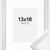 Ramme Trendy Hvid 13x18 cm - Passepartout Hvid 9x12 cm