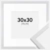 Ramme Trendy Hvid 30x30 cm - Passepartout Hvid 20x20 cm