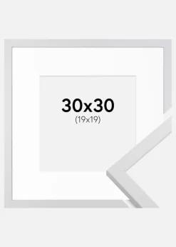 Ramme Trendy Hvid 30x30 cm - Passepartout Hvid 20x20 cm