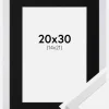 Ramme Trendy Hvid 20x30 cm - Passepartout Sort 15x22 cm