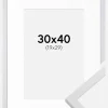 Ramme Trendy Hvid 30x40 cm - Passepartout Hvid 20x30 cm