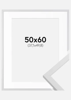 Ramme Trendy Hvid 50x60 cm - Passepartout Hvid 15x20 inches