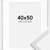 Ramme Trendy Hvid 40x50 cm - Passepartout Hvid 29,7x42 cm (A3)