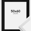 Ramme Trendy Hvid 50x60 cm - Passepartout Sort 40x50 cm