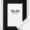 Ramme Trendy Hvid 15x20 cm - Passepartout Sort 4x6 inches