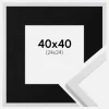 Ramme Trendy Hvid 40x40 cm - Passepartout Sort 25x25 cm