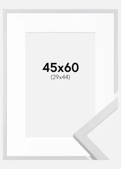 Ramme Trendy Hvid 45x60 cm - Passepartout Hvid 30x45 cm