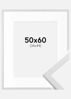 Ramme Trendy Hvid 50x60 cm - Passepartout Hvid 35x45 cm