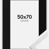 Ramme Trendy Hvid 50x70 cm - Passepartout Sort 33x56 cm