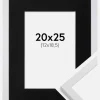 Ramme Trendy Hvid 20x25 cm - Passepartout Sort 13x19,5 cm