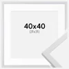 Ramme Trendy Hvid 40x40 cm - Passepartout Hvid 32x32 cm