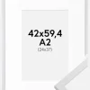 Ramme Trendy Hvid 42x59,4 cm (A2) - Passepartout Hvid 25x38 cm