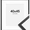 Ramme Trendy Sort 40x45 cm - Passepartout Hvid 28x34 cm