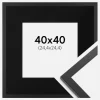 Ramme Trendy Sort 40x40 cm - Passepartout Sort 10x10 inches