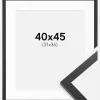 Ramme Trendy Sort 40x45 cm - Passepartout Hvid 32x37 cm