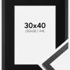 Ramme Trendy Sort 30x40 cm - Passepartout Sort 21x29,7 cm (A4)