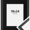 Ramme Trendy Sort 18x24 cm - Passepartout Sort 13x17 cm