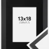 Ramme Trendy Sort 13x18 cm - Passepartout Sort 3,5x5 inches