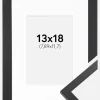 Ramme Trendy Sort 13x18 cm - Passepartout Hvid 3,5x5 inches