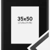 Ramme Trendy Sort 35x50 cm - Passepartout Sort 9x12 inches
