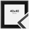 Ramme Trendy Sort 40x40 cm - Passepartout Sort 32x32 cm