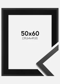 Ramme Trendy Sort 50x60 cm - Passepartout Sort 16x20 inches