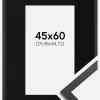 Ramme Trendy Sort 45x60 cm - Passepartout Sort 12x18 inches