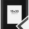 Ramme Trendy Sort 15x20 cm - Passepartout Sort 4x5 inches