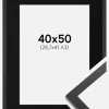 Ramme Trendy Sort 40x50 cm - Passepartout Sort 29,7x42 cm (A3)