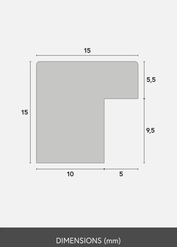 Ramme Trendy Sort 40x50 cm - Passepartout Sort 29,7x42 cm (A3)