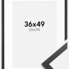 Ramme Trendy Sort 36x49 cm - Passepartout Hvid 27x40 cm